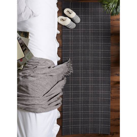 DII® Variegated Plaid Recycled Yarn Floor Runner, 2ft. x 3" x 6ft.